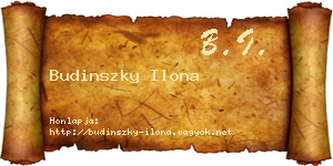Budinszky Ilona névjegykártya