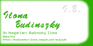 ilona budinszky business card